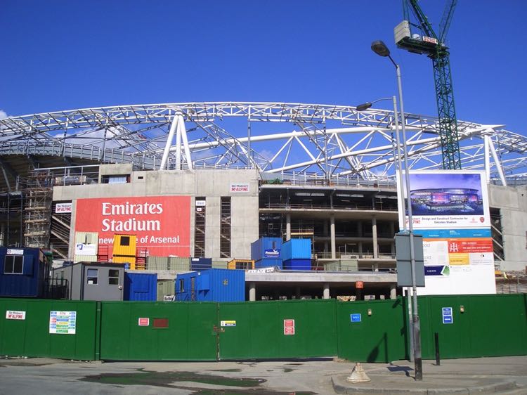 Emirates Stadium being constructed