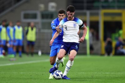 Declan Rice playing for England